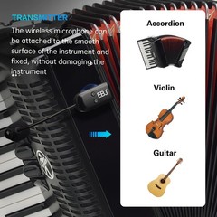 Instrument Microphone Receiver 2.4G Wireless 100ft Range for Guitar Violin