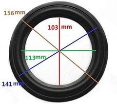 LinaLife 2pcs 6 inch 6″ Speaker Foam Surround Repair Kit, 156mm 6 inch, BLACK