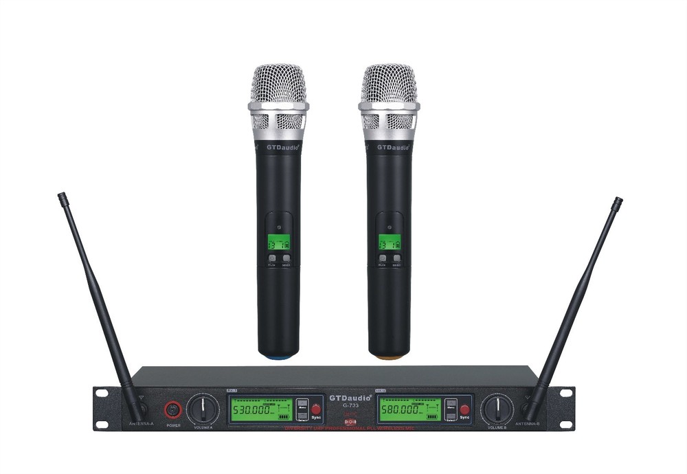 GTD Audio 2×800 Channel UHF Diversity Wireless Microphone Mic System 733H