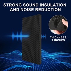 4 Pack Egg-Crate Acoustic Panels, 48×24×2″ Soundproof Wall Foam Sound Dampening