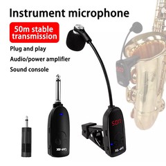 Professional UHF Wireless Instrument Microphone System For Saxophone Trumpet Sax