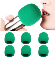 6 PCS Green Thicken Ball-Type Sponge Foam Mic Cover Handheld Microphone Windscre