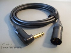Mogami W2549 Black | Gold XLR Male to Right Angle 1/4″ TS | Unbalanced Cable