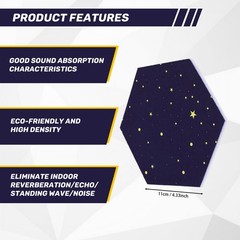 12 Pack Hexagon Acoustic Panels,Sound Proofing Padding,Sound3108
