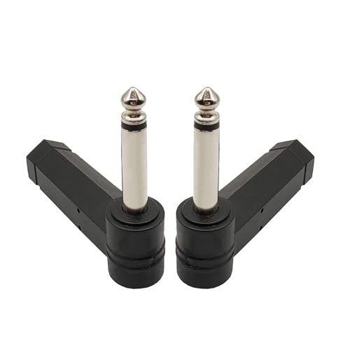 1/4 inch Right Angle Guitar Cable Adapter 90 Degree 6.35mm Male to Female TS