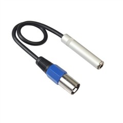 3-Pin XLR Male To 6.35mm Female Stereo Microphone Audio Cable Adaptor 30cm New