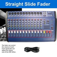 2000W Pro 12 Channel Mixer w/Power Amplifier Bluetooth Sound Package Powertable