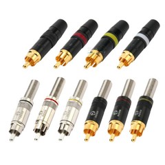 10Pcs RCA Phono Male Plug Metel Solder Connector AV Audio Video Adapter Terminal