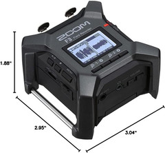 F3 2-Input / 2-Track Portable Field Recorder with Pro Field Kit Bundle with 64GB