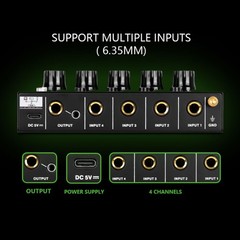 Professional 4 Channel Auditory Mixer With Adjustable Level Control For Studio