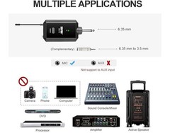 SGPRO Multiple-Purpose Wireless Microphone Set Compact Receiver Mute Function