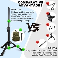 KT3 Tabletop Mic Stand Adjustable Desktop Microphone Holder With Adapter New