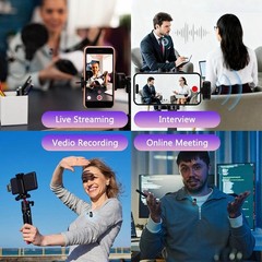 2.4G Wireless Lavalier Microphone Kit for Type-C Phone Tablet Noise Cancelling