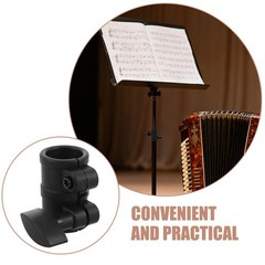 2Pcs Music Stand Support Clamp Adapters Reusable Pole Tightening Knobs Black