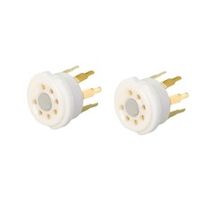 2Pcs 7pin Tube Socket Ceramics Vacuum Tube Protect Tube Pin Socket for 6Z4 6H2
