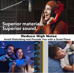 96PACK Acoustic Foam Panel Wedge Studio Soundproofing Sound Absorbing Wall Tiles