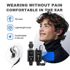 LMBGM A9 UHF Wireless in Ear Monitor System, Mono IEM Transmitter & Black