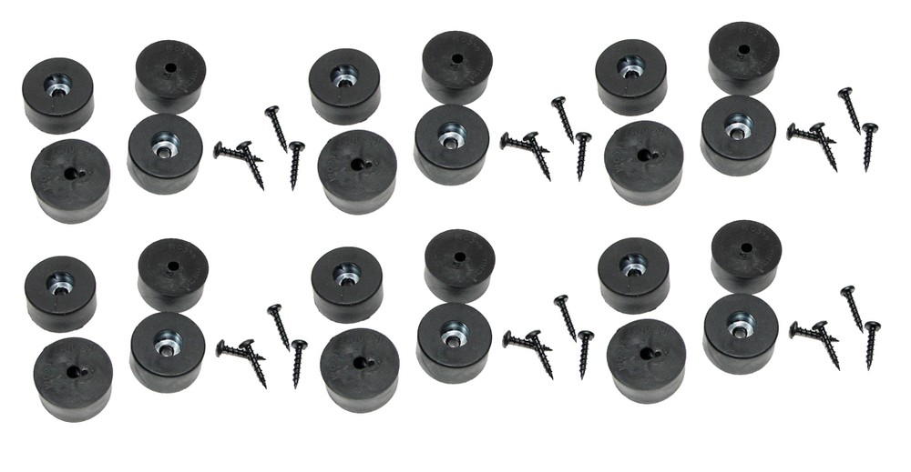 (24 PACK) PENN ELCOM 3/4″ x 1-1/2″ Rubber Feet for Amp/ Case/ Speaker – F1686/20