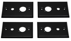 (4) Four Single Gang Blank Wall Plates for XLR & Mono 1/4″ Jack BLACK Steel
