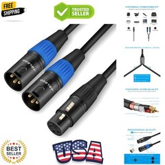 XLR Splitter – Female to Dual Male Y Cable, 5 Feet