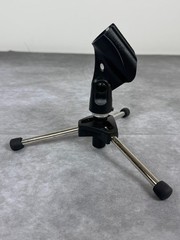 Desktop Tripod Microphone Stand Made in Germany w/ Genuine Shure A25D Mic Clip