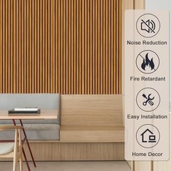 2 Pack Wood Finish Accent Wall Panels, 3D 2pcs – 48″L x 24″W Natural Walnut