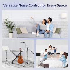 Self Adhesive Acoustic Panels – 12″x12″x0.4″ High-Density 10 Pack White