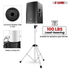 5Core Speaker Stand Tripod Tall Adjustable 72 Inch DJ Studio Monitor Stands Pole