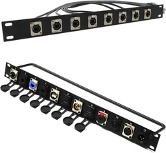 1U8D XLR HDMI Audio Rack Mount Panel for 19″ Studio Equipment Enclosure