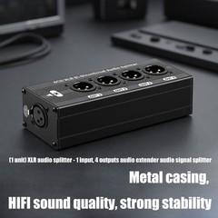 Professional 1 In 4Out XLR /6.35mm Music Splitter For Studio Live Performances