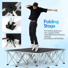 4 ft x 4 ft 16 sq. Foldable Portable Stage Platform Modular 16” High Anti-Slip
