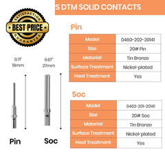 200PCS Solid Pin Connector Kit for Deutsch Connectors – Closed Barrel…