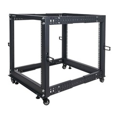 Sound Town 4-Post 12U Open Frame Server Rack with Adjustable Depth ST4POF-A12U