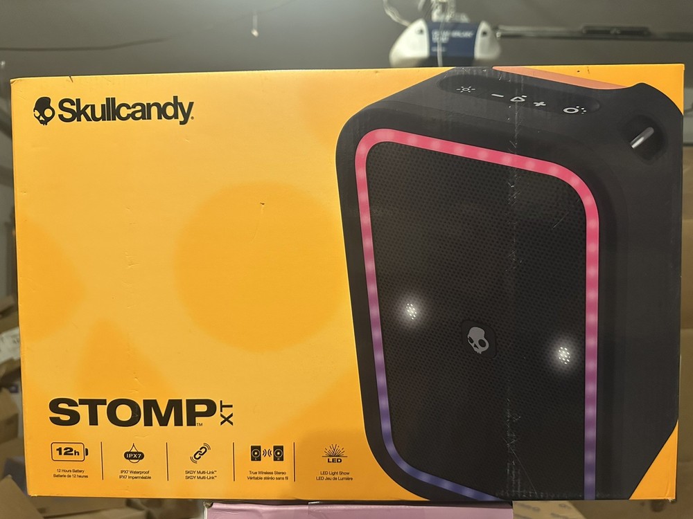 NEW Skullcandy Stomp Portable Waterproof Bluetooth Speaker With LED Lighting