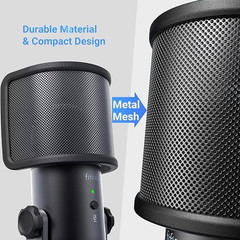 Pop Filter Screen, Compact Microphone Pop Shield Windscreen with Metal Mesh for