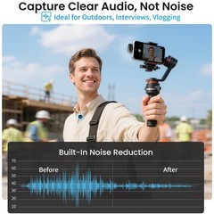M2 Magnetic Wireless Microphone for iPhone/Camera/Android, Ultralight 9.5g, 9…
