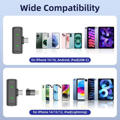Wireless Lavalier Microphone for Iphone 17/16/15 Android – Mini Phone Microphone