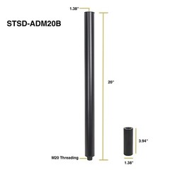 Sound Town 2-pack Speaker Poles M20 Threaded Lower 35mm Adapter STSD-ADM20B-PAIR
