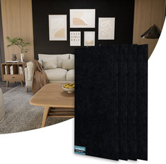 4 Pack Acoustic Wall Panels – Sound Absorbing, Self-Adhesive Black Decor