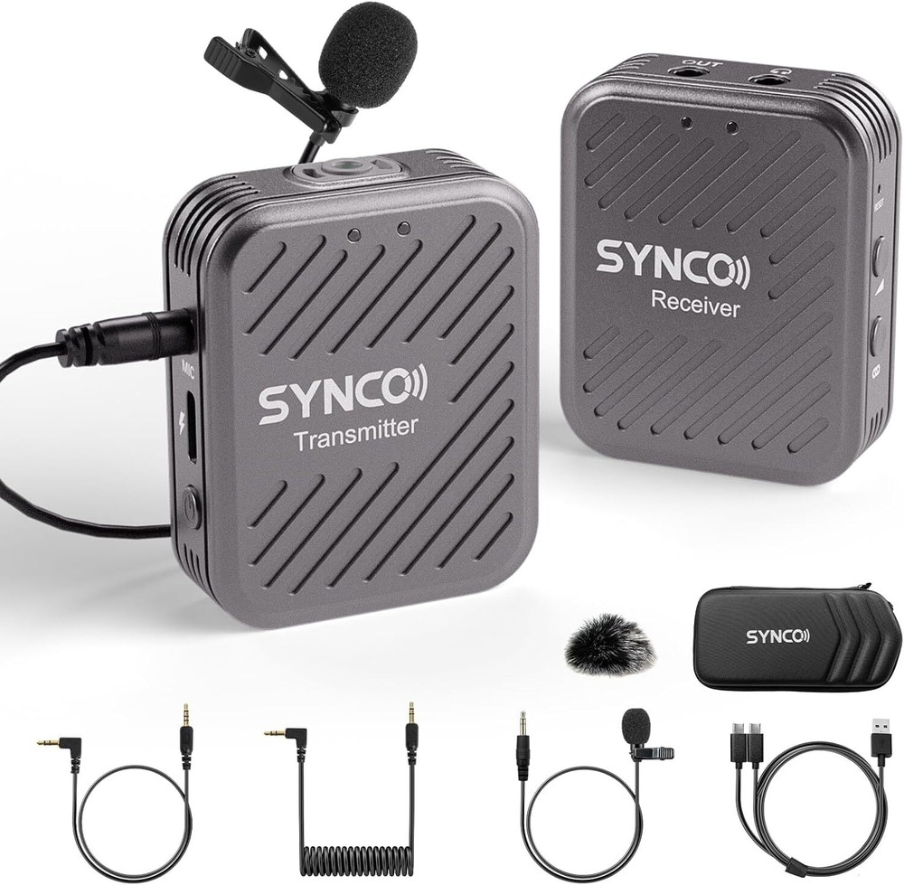 SYNCO G1(A1) Gray, 2.4GHz Wireless Lavalier Microphone for DSLR Camera