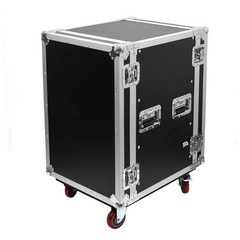 16 Space Pro Audio DJ Road Rack Case with Casters Pro Tour Grade