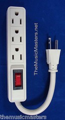 2X Mini Add-on DJ Band 3 Outlet AC POWER STRIP w/ Lighted On/Off Switch 5″ Cord