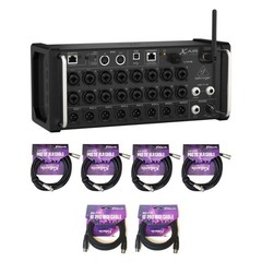 Behringer X AIR XR18 Digital Mixer Bundle w/ 4 XLR Cables and MIDI Cables