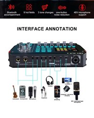 M16 Professional Live Streaming Sound Card, Podcast Audio Interfaces Equipments
