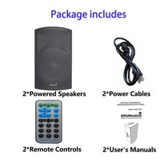 Pair 15″ 4000W Active Powered PA Speakers Amplified 2-Way Portable TWS Speakers