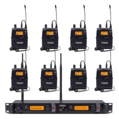 8 Receivers Wireless In Ear Monitor System Pro Audio UHF 2 channel Stage Studio