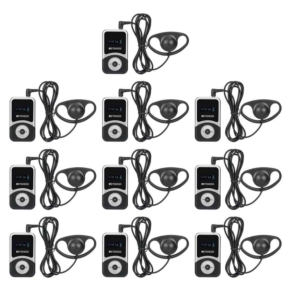 Retekess T131S Wireless Tour Guide Audio System 10 Receivers for T130S Church US