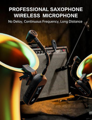 UHF Wireless Saxophone Microphone System with 8-Hour Battery Life