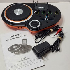 Jensen JDJ-500 DJ Scratch Mixer Orange Tested Working With Manual & Power Supply