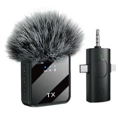 3in1 Wireless Lavalier Microphone For iPhone/Android/Camera Interview Plug-play